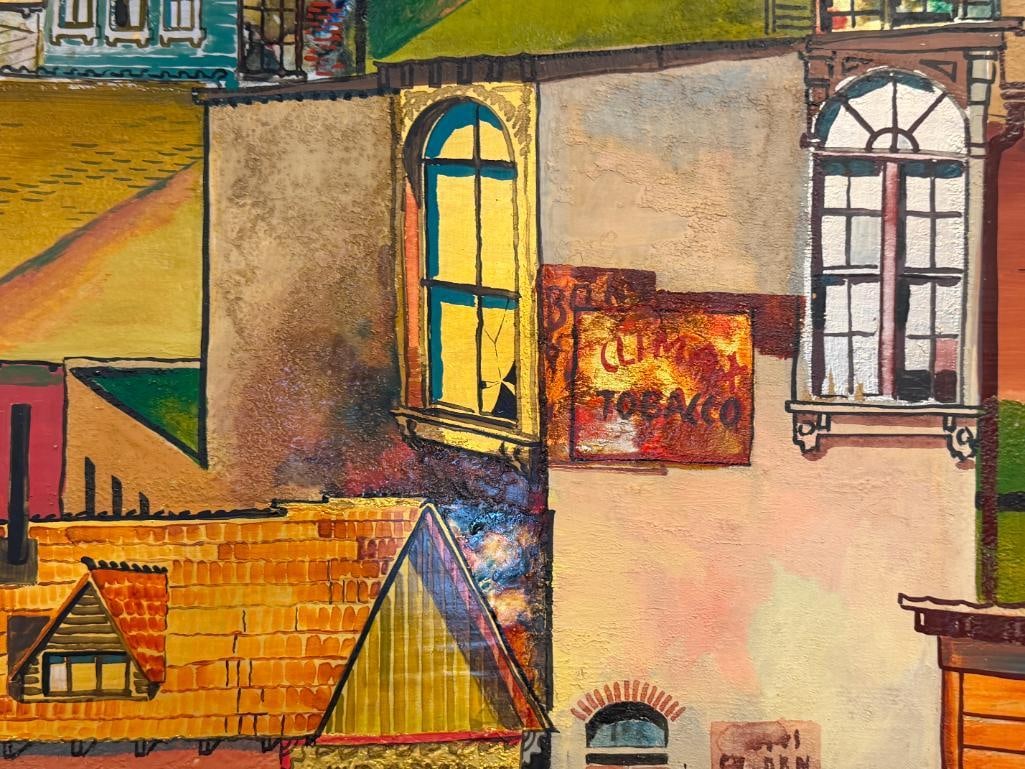 CRAIG SHEPPARD OKLAHOMA-BORN NEVADA ARTIST ORIGINAL OIL ON BOARD MIXED MEDIA PAINTING 49ERS LEGACY - 3
