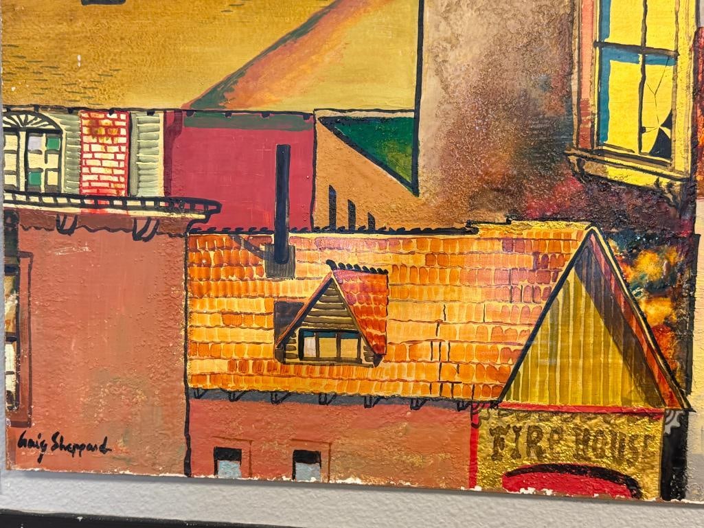 CRAIG SHEPPARD OKLAHOMA-BORN NEVADA ARTIST ORIGINAL OIL ON BOARD MIXED MEDIA PAINTING 49ERS LEGACY - 4
