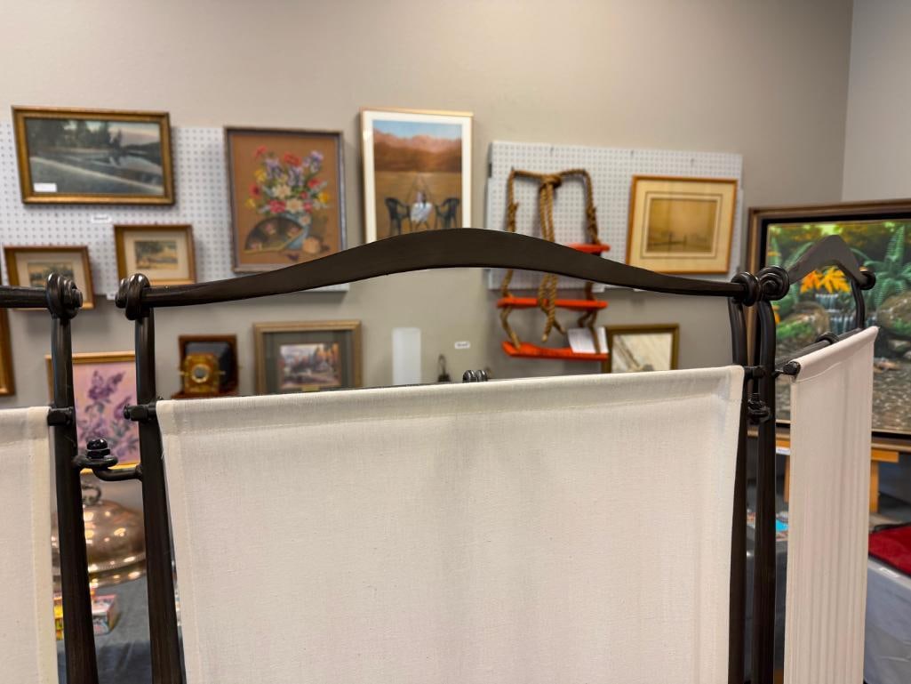 THREE PIECE IRON AND LINEN ROOM DIVIDER - 8