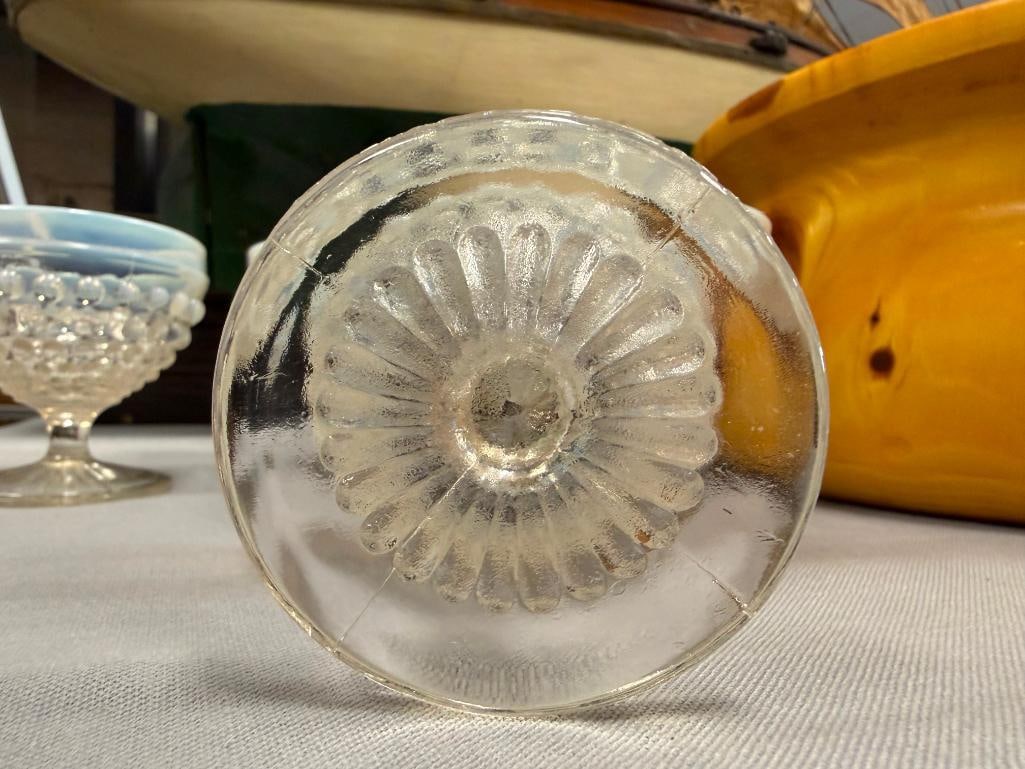 ANCHOR HOCKING MOONSTONE OPALESCENT HOBNAIL SHERBERT GLASSES SET OF FOUR - 7