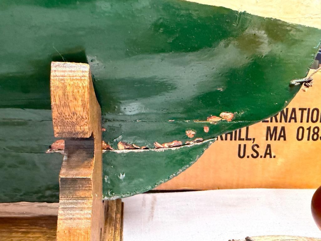 ANTIQUE HAND CRAFTED 5-SAIL SAILBOAT / POND BOAT OAK CONSTRUCTION WITH DETAILED RIGGING - 6