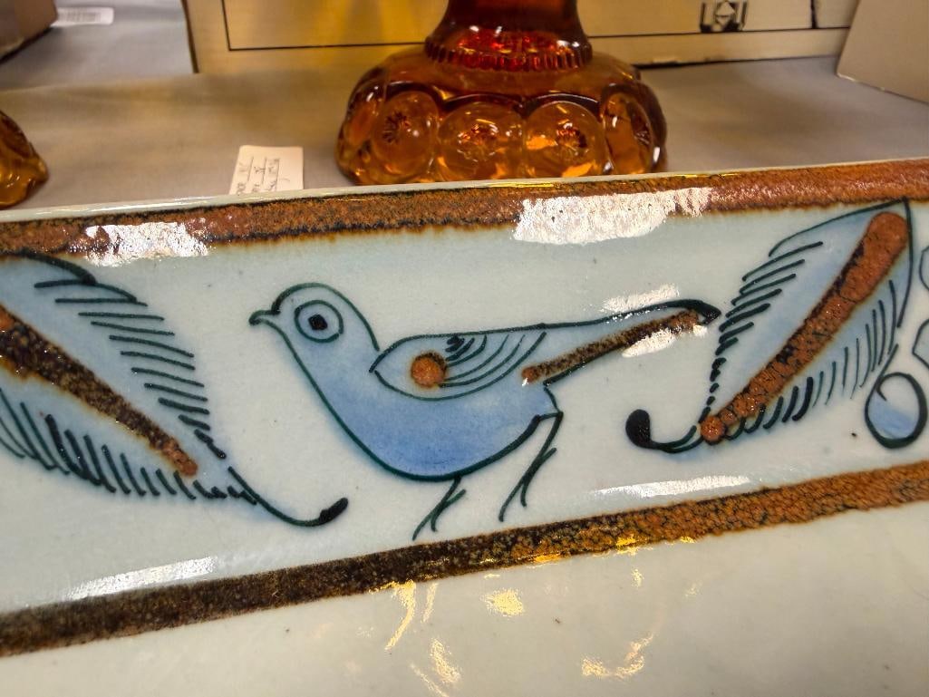 KEN EDWARDS MEXICO STONEWARE POTTERY LARGE RECTANGULAR PLATTER - 3