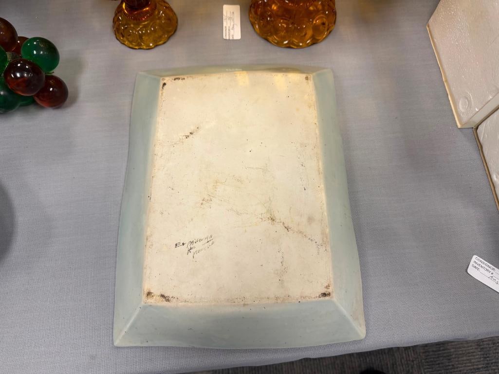 KEN EDWARDS MEXICO STONEWARE POTTERY LARGE RECTANGULAR PLATTER - 6