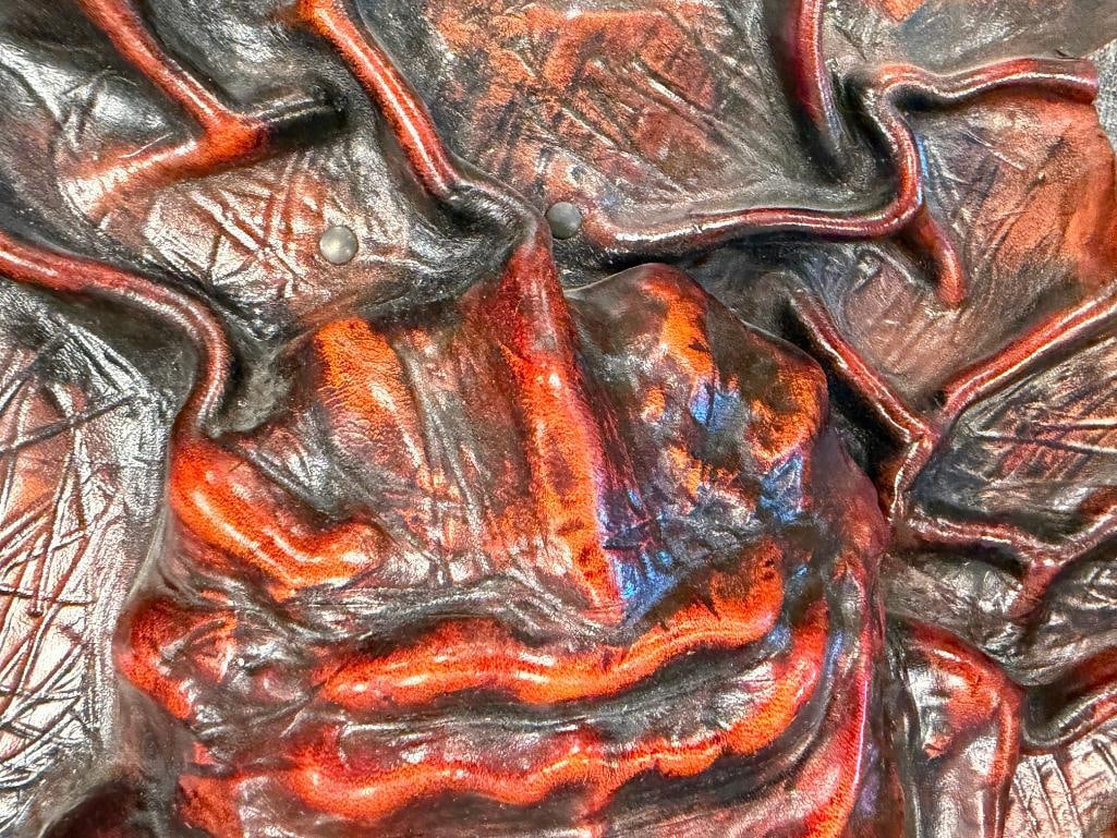 3D SCULPTED LEATHER WALL HANGING MASK OF A DEMON - 6
