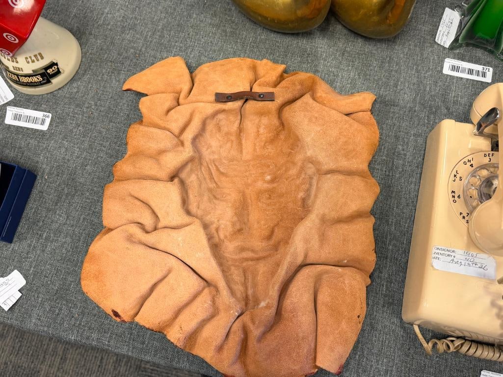 3D SCULPTED LEATHER WALL HANGING MASK OF A DEMON - 9