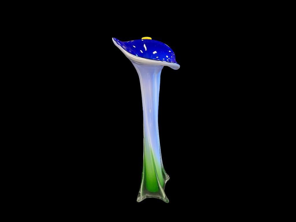 HAND BLOWN ART GLASS JACK IN THE PULPIT VASE (1 of 8)