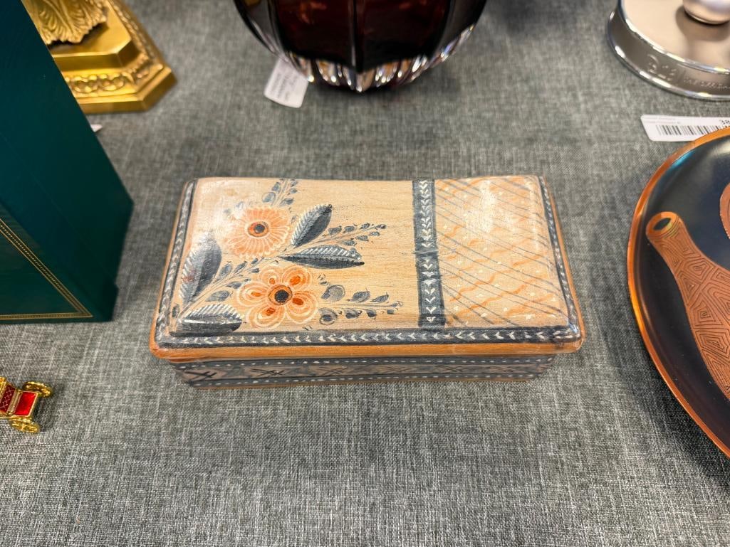 OAXACA, MX STONEWARE POTTERY RECTANGULAR STORAGE BOX - 2