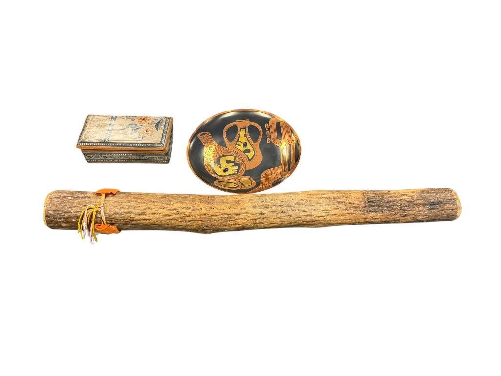 CHILEAN RAIN STICK RAIN MAKER: FEATURES A HAND WOVEN BAND 29" L