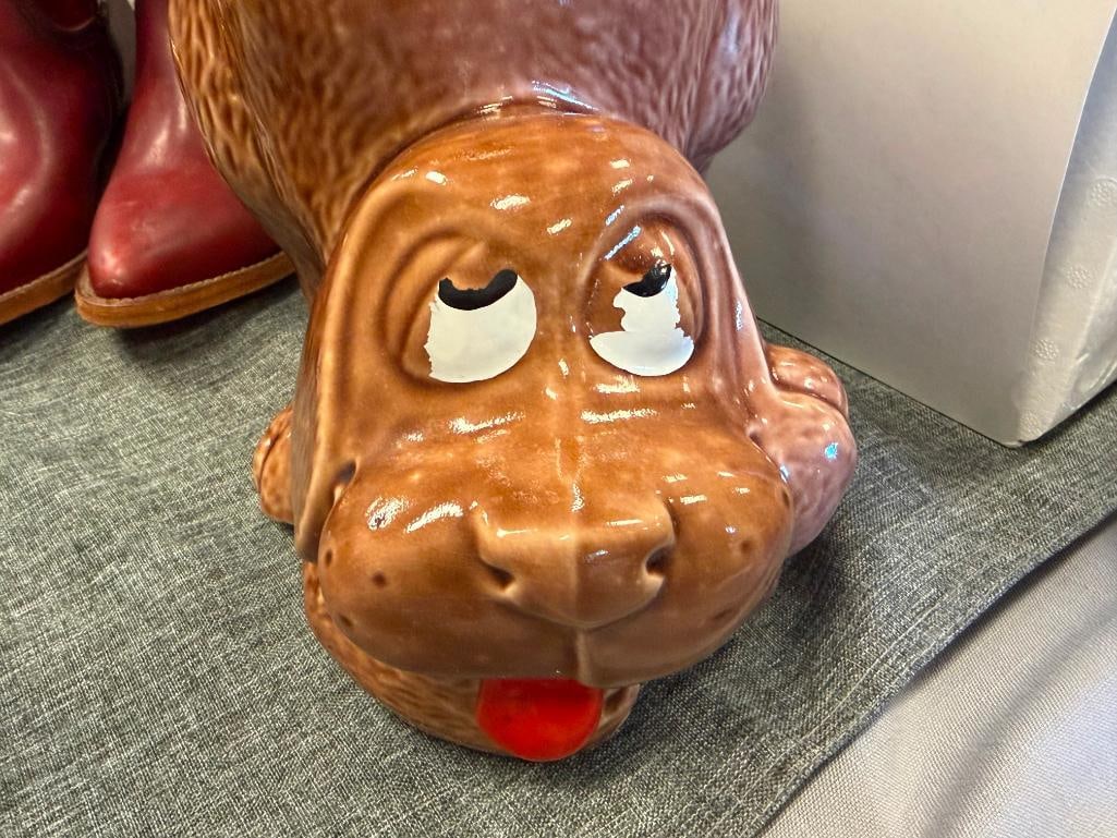 VINTAGE MCCOY POTTERY THINKING DOG CERAMIC COOKIE JAR NO. 0272 MADE IN THE U.S.A. - 3