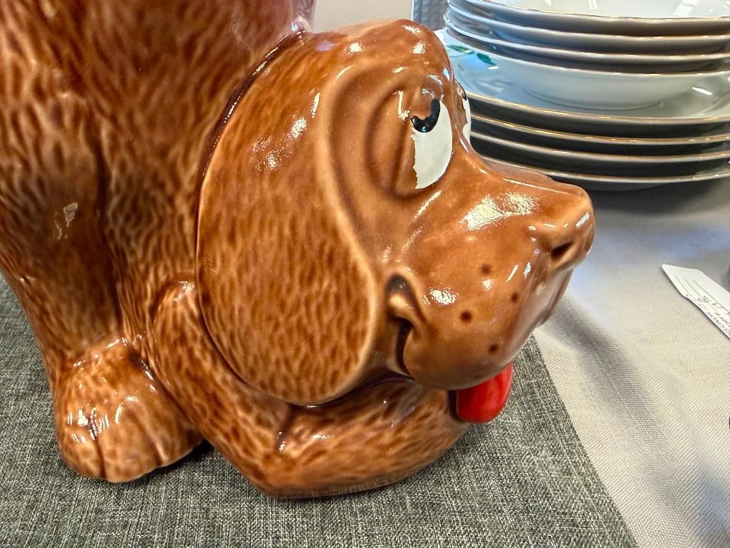 VINTAGE MCCOY POTTERY THINKING DOG CERAMIC COOKIE JAR NO. 0272 MADE IN THE U.S.A. - 5