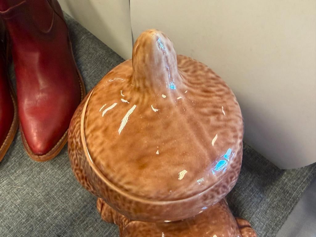 VINTAGE MCCOY POTTERY THINKING DOG CERAMIC COOKIE JAR NO. 0272 MADE IN THE U.S.A. - 6