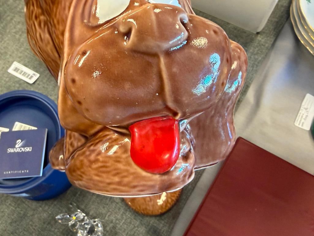 VINTAGE MCCOY POTTERY THINKING DOG CERAMIC COOKIE JAR NO. 0272 MADE IN THE U.S.A. - 9