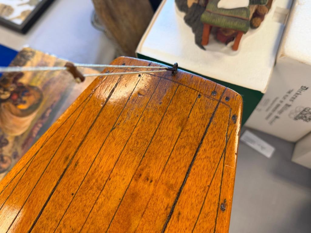 EARLY 1900S ENGLISH OAK POND BOAT / SAILBOAT WITH FULL RIGGING CLEAR COAT FINISH - 10