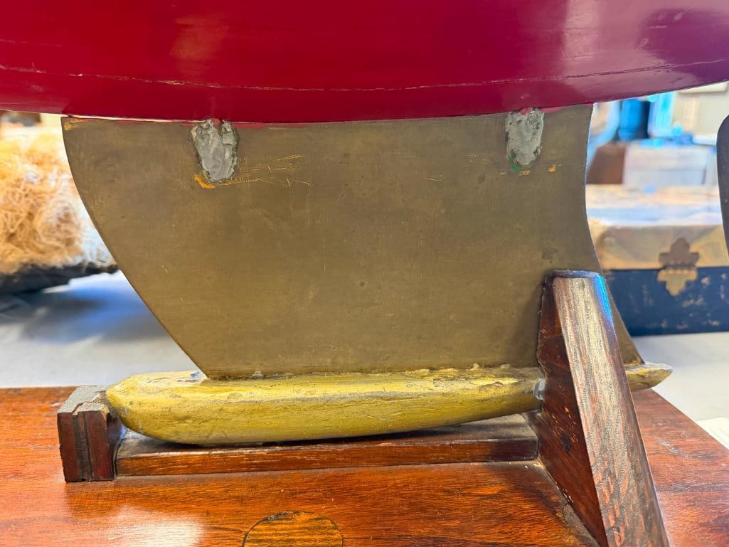 EARLY 1900S ENGLISH OAK POND BOAT / SAILBOAT WITH FULL RIGGING CLEAR COAT FINISH - 5