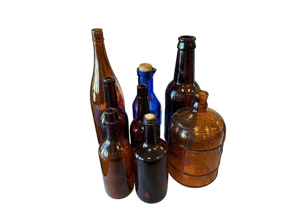 AMBER AND COBALT BOTTLES SOME VINTAGE (1 of 20)