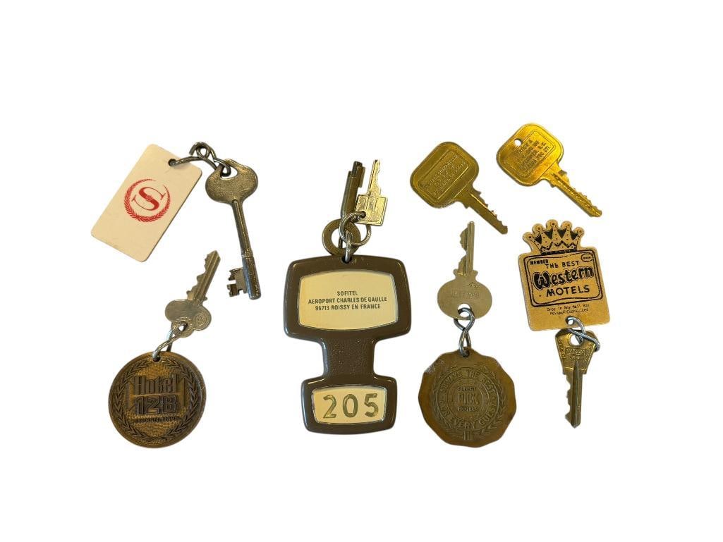 COLLECTION OF VINTAGE HOTEL ROOM KEYS (1 of 9)