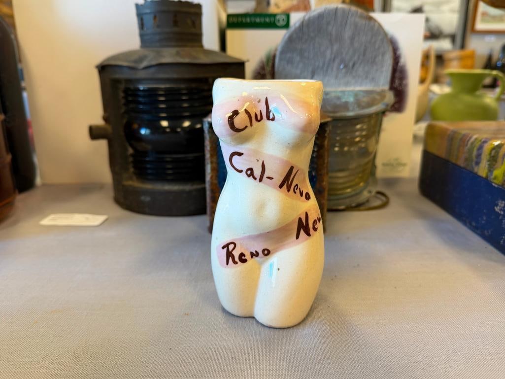 VINTAGE CLUB CAL-NEVA RENO, NV POTTERY NUDE TORSO CUP HAND PAINTED - 2