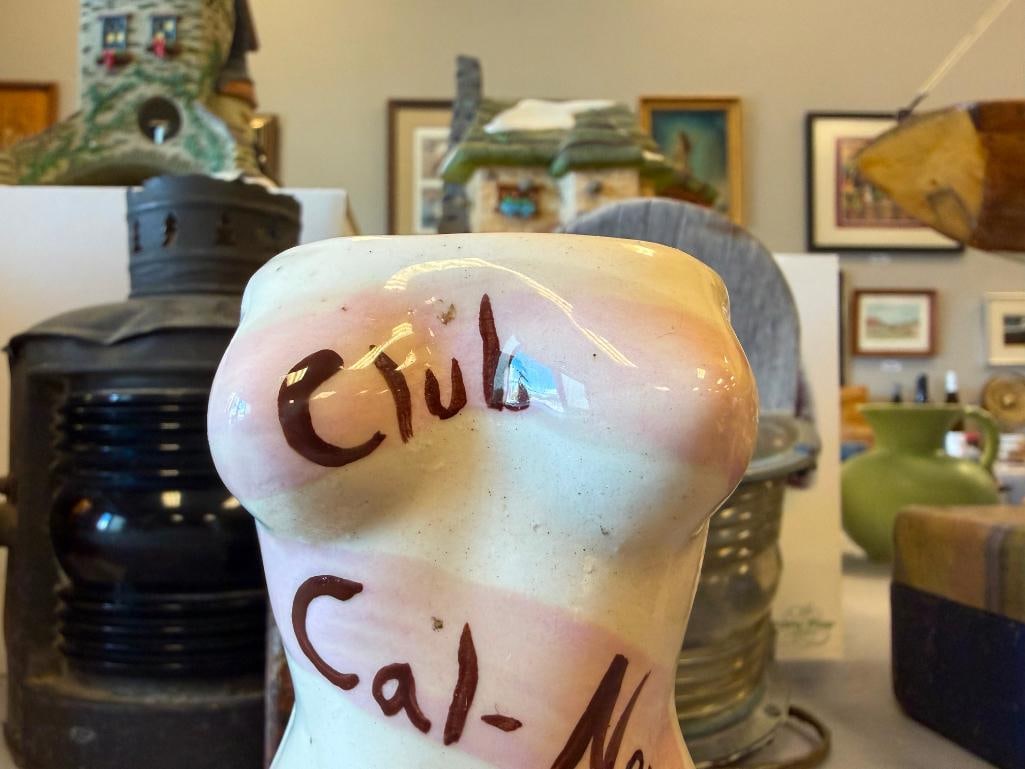 VINTAGE CLUB CAL-NEVA RENO, NV POTTERY NUDE TORSO CUP HAND PAINTED - 3
