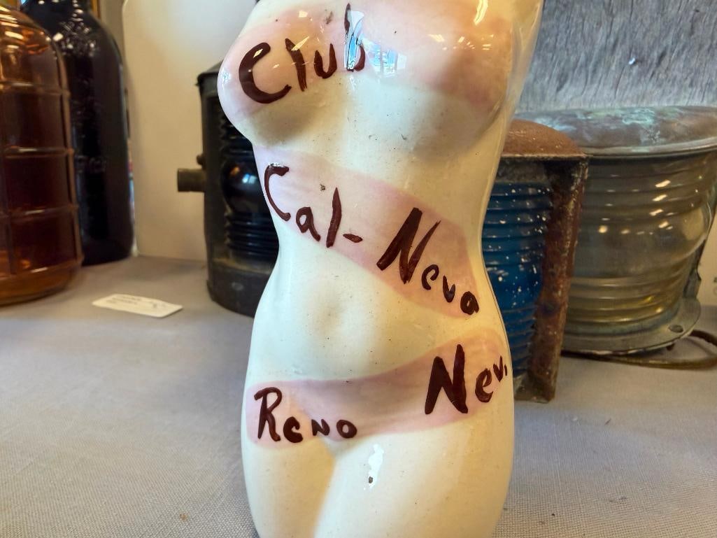 VINTAGE CLUB CAL-NEVA RENO, NV POTTERY NUDE TORSO CUP HAND PAINTED - 4
