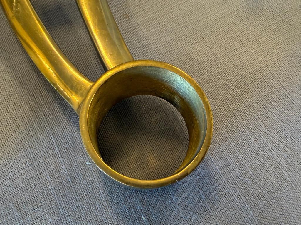 PLISHED BRASS FOOT RAIL BRACKETS SET OF FOUR - 3