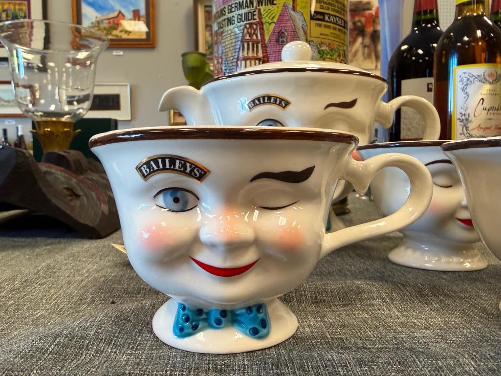 BAILEYS COFFEE CHARACTER FACE COFFEE POT WITH FOUR MATCHING CUPS - 3