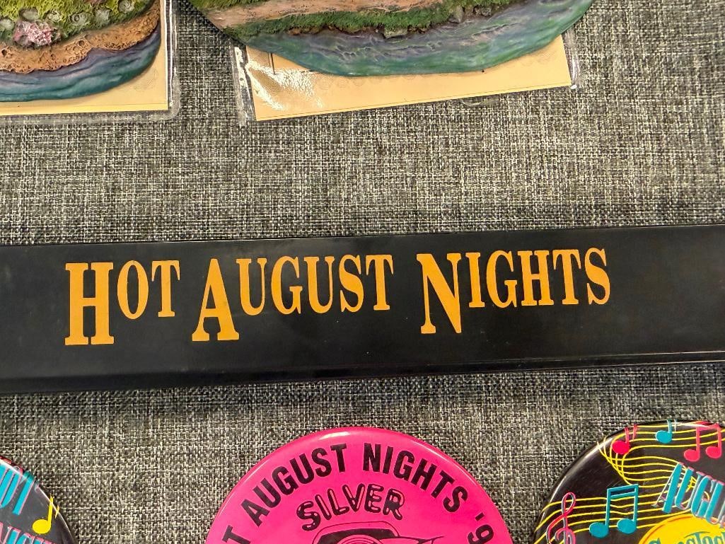 1987, 1991, 1992 RENO, NV HOT AUGUST NIGHTS LICENSE PLATE FRAMES AND BUTTONS - 4
