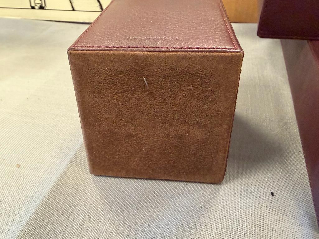 LEVENGER BURGANDY FAUX LEATHER EXECUTIVE DESK ORGANIZER SET - 6