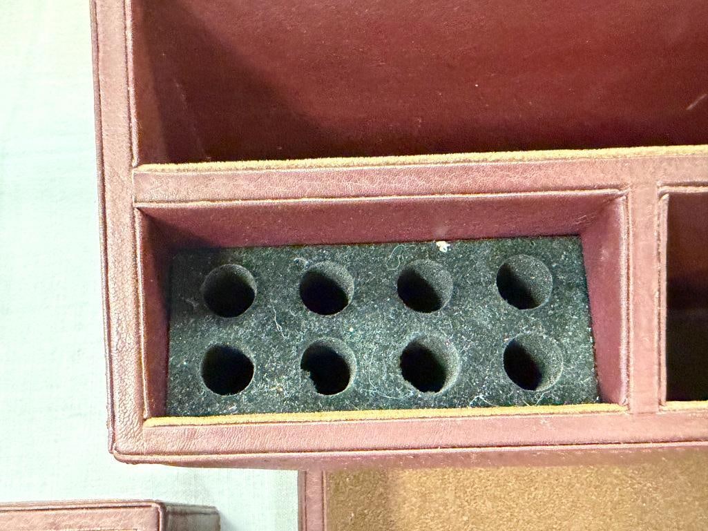 LEVENGER BURGANDY FAUX LEATHER EXECUTIVE DESK ORGANIZER SET - 9