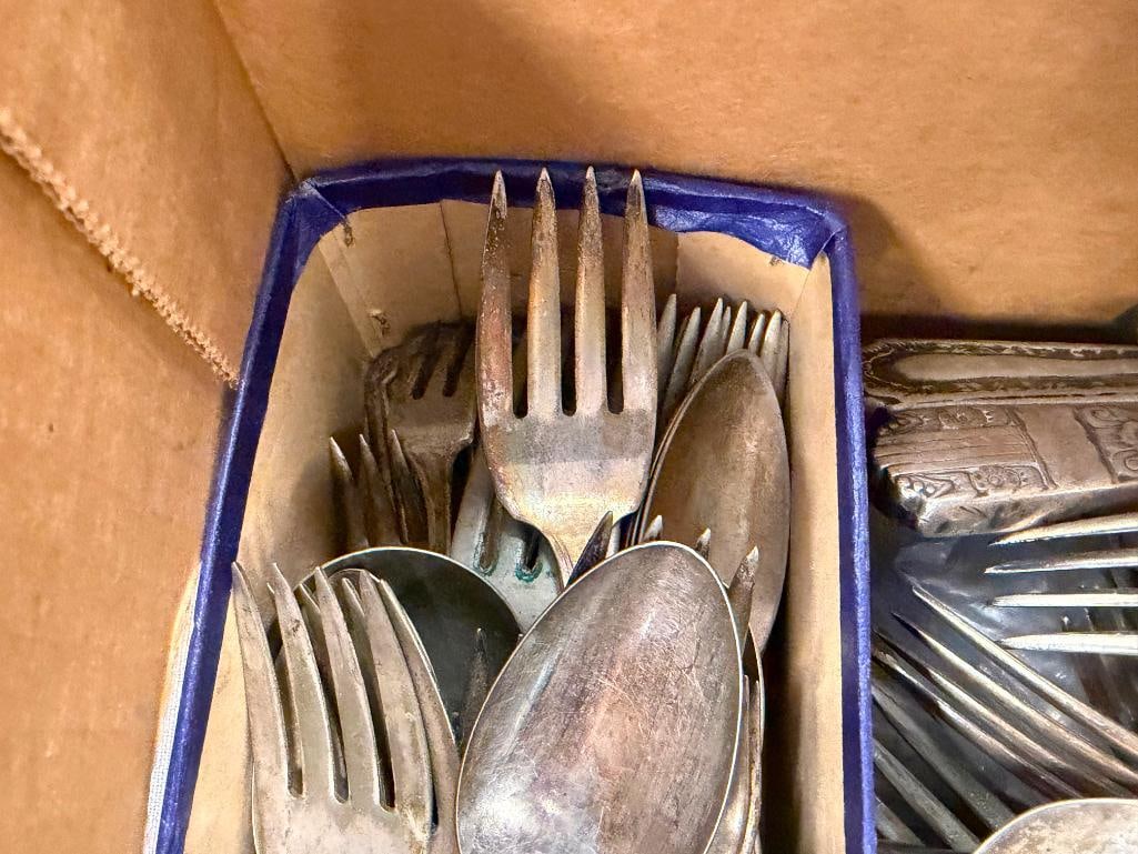 ANTIQUE AND VINTAGE FLATWARE SPOONS, FORKS, ETC. - 5