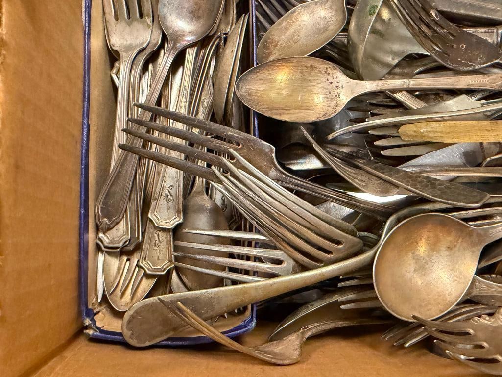 ANTIQUE AND VINTAGE FLATWARE SPOONS, FORKS, ETC. - 6