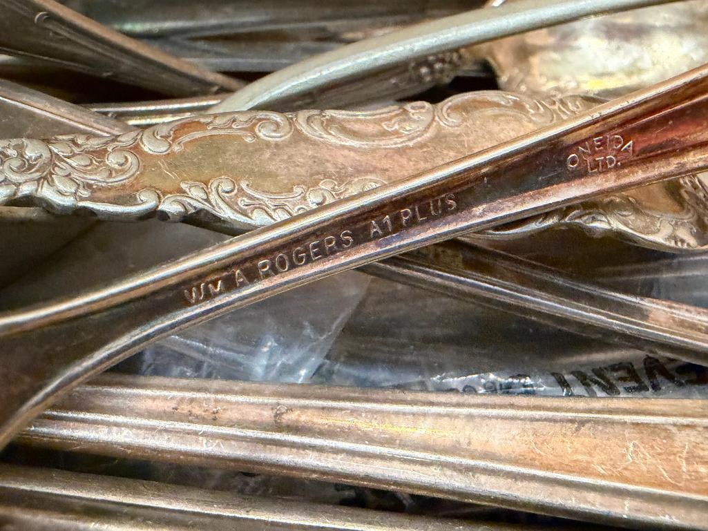 ANTIQUE AND VINTAGE FLATWARE SPOONS, FORKS, ETC. - 7