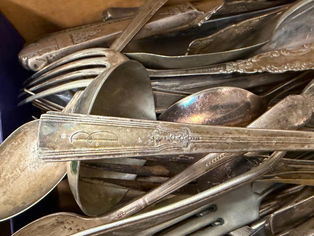 ANTIQUE AND VINTAGE FLATWARE SPOONS, FORKS, ETC. - 8