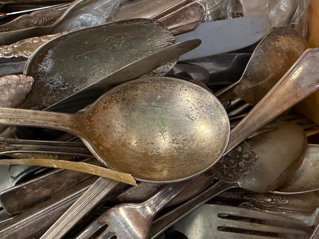 ANTIQUE AND VINTAGE FLATWARE SPOONS, FORKS, ETC. - 9