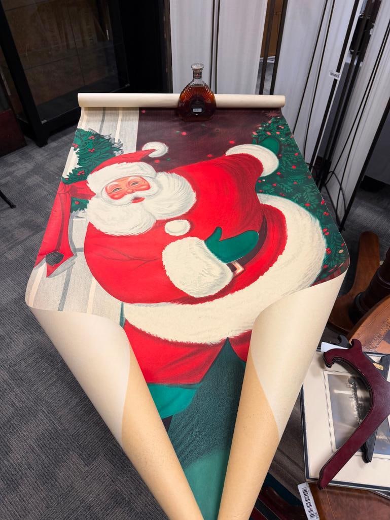 1960'S VINTAGE SANTA CLAUS DOOR POSTER COVER - 2