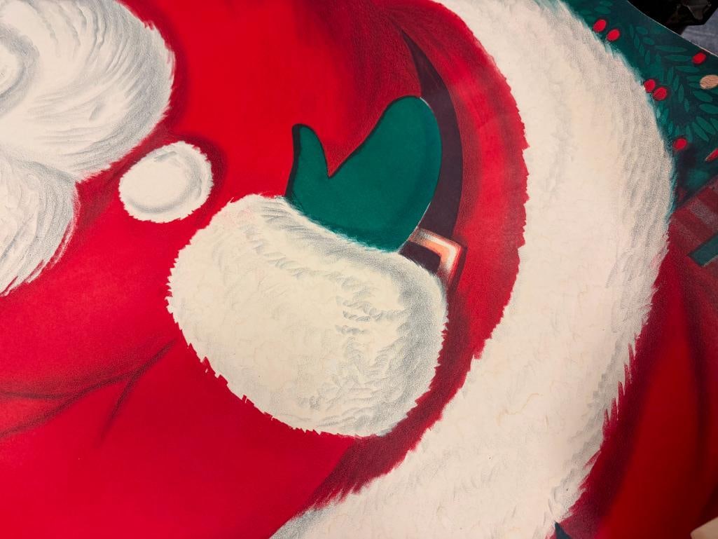 1960'S VINTAGE SANTA CLAUS DOOR POSTER COVER - 4