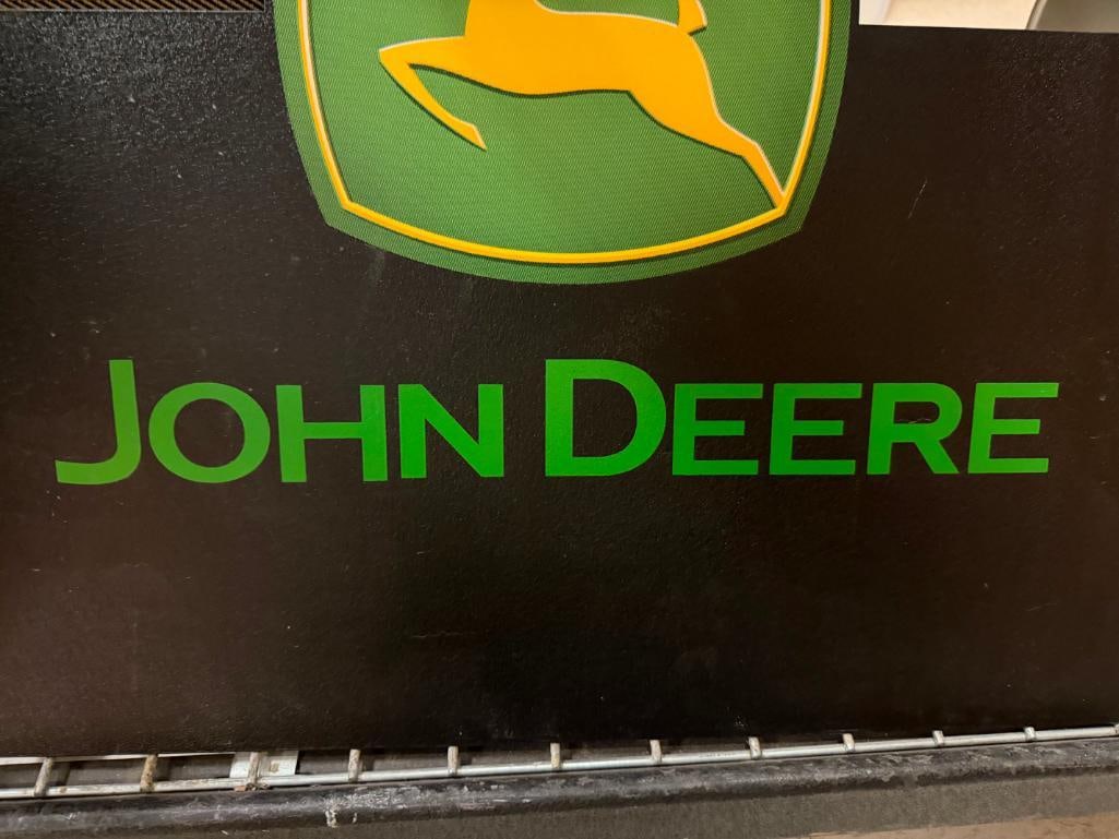 TWO SIDED JOHN DEERE TRACTOR METAL SIGNED WITH CLASSIC GREEN AND YELLOW DESIGN - 3