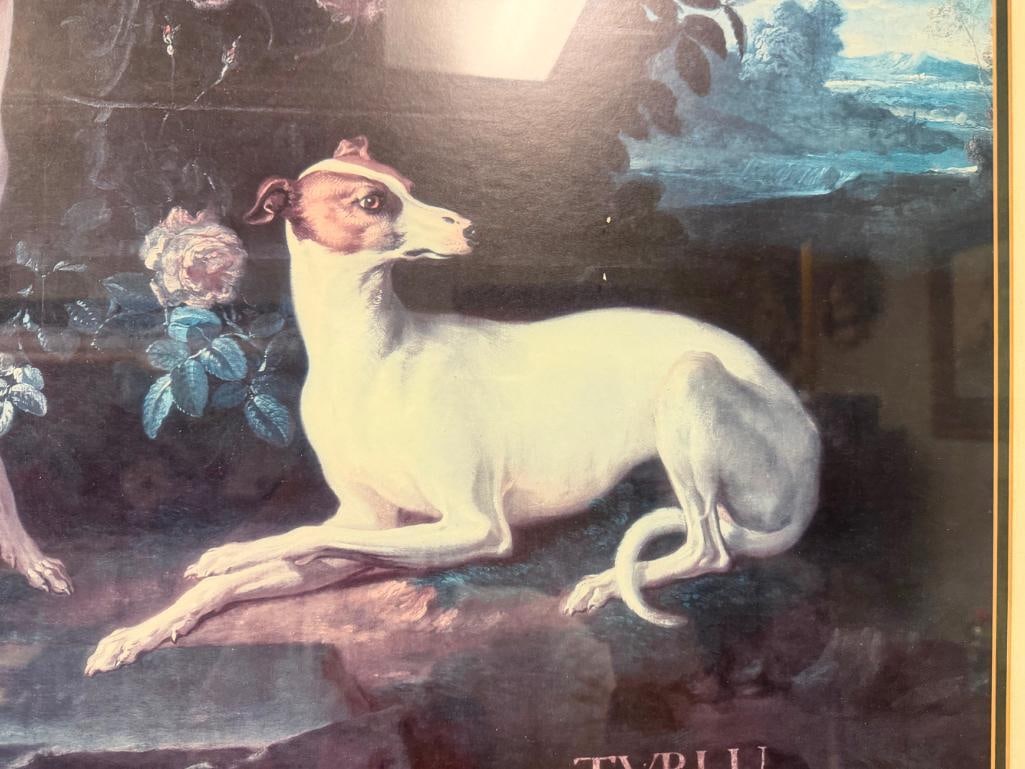 JEAN-BAPTISTE OUDRY'S " MISSE AND TURLU " PRINT OF TWO GREYHOUNDS OF LOUIS XV - 5