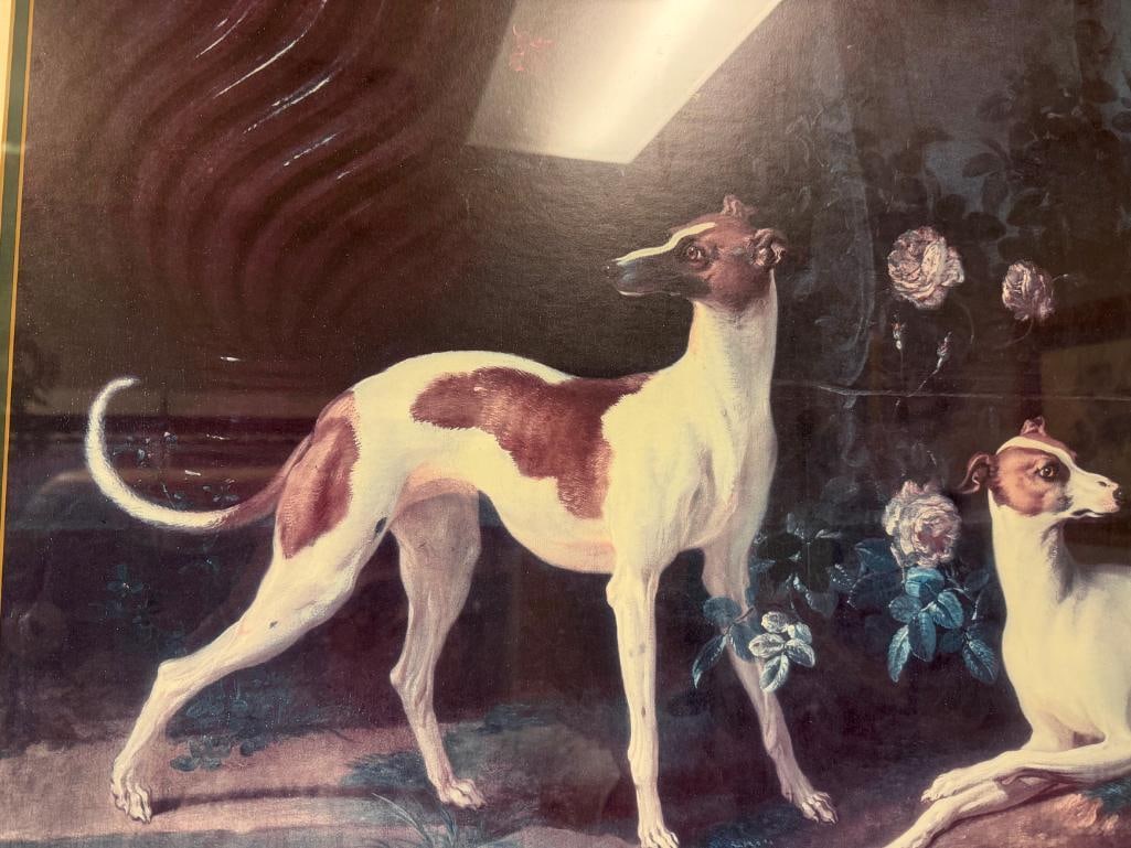 JEAN-BAPTISTE OUDRY'S " MISSE AND TURLU " PRINT OF TWO GREYHOUNDS OF LOUIS XV - 6