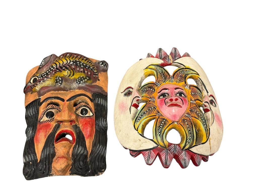 GUERRERO, MX HAND CARVED WOODEN DANCE MASKS (1 of 13)