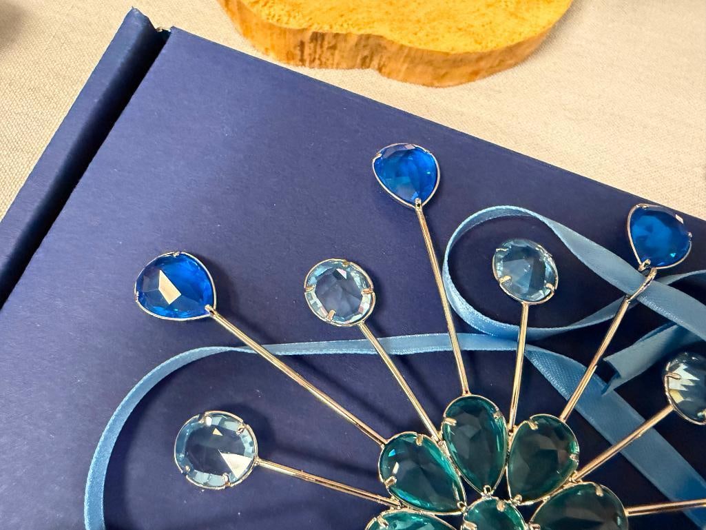 SWAROVSKI CRYSTAL BLUE AND RED STARBURST / FLORAL WINDOW ORNAMENTS FROM JEWEL COLLECTION - 8