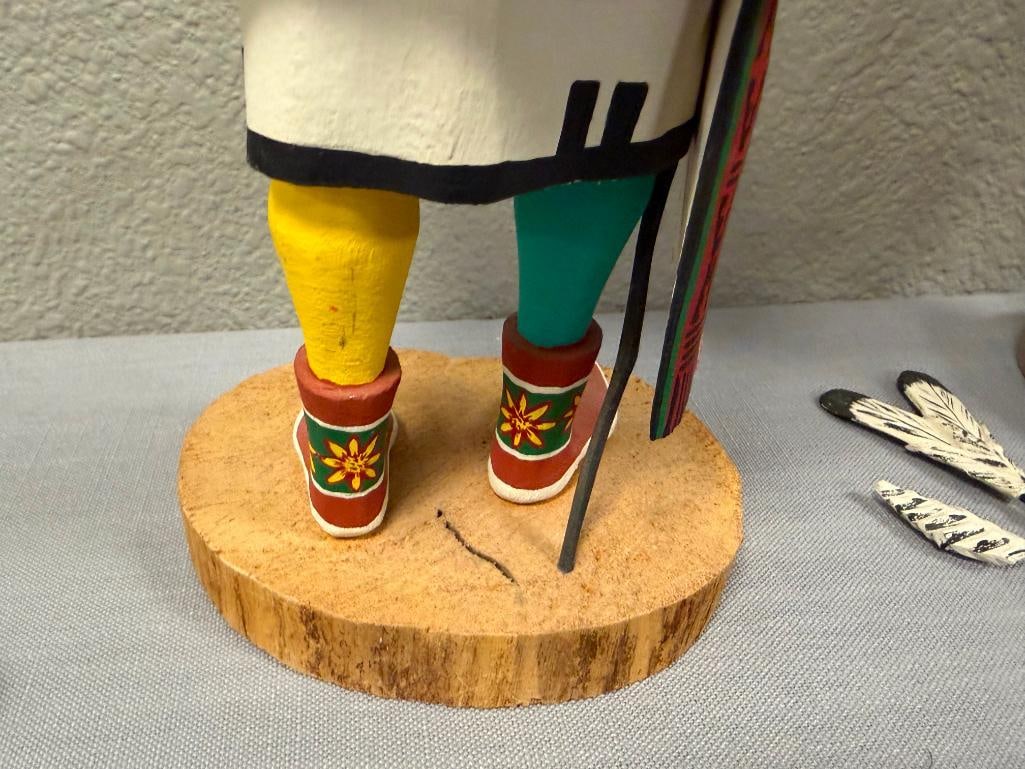 LEO LA CA PA HIGHLY RESPECTED HOPI PUEBLO KACHINA CARVER FROM FIRST MESA AHOLI AND EOTOTO - 11