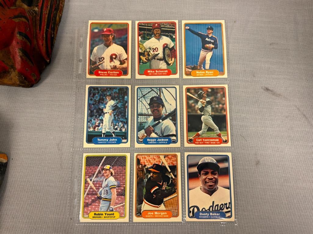 1982 FLEER BASEBALL HALL OF FAME BASEBAL CARDS MIKE SCHMIDT, ROBIN YOUNT, JOE MORGAN, TOMMY JOHN - 2