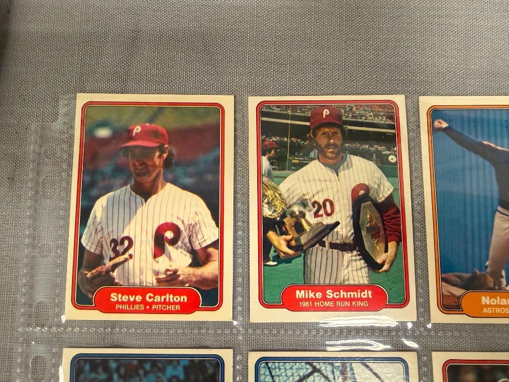 1982 FLEER BASEBALL HALL OF FAME BASEBAL CARDS MIKE SCHMIDT, ROBIN YOUNT, JOE MORGAN, TOMMY JOHN - 3