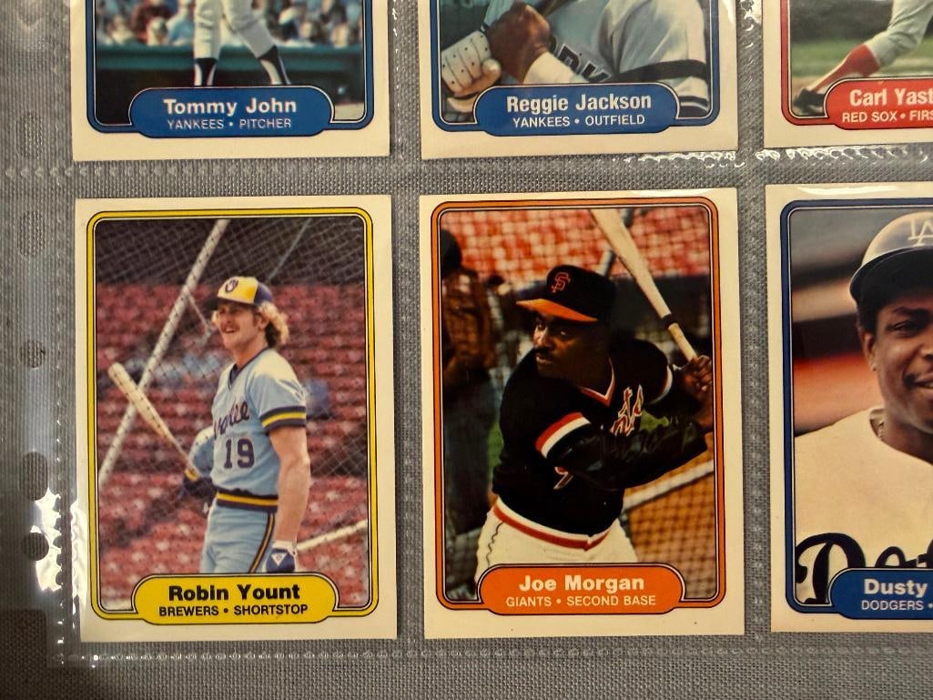 1982 FLEER BASEBALL HALL OF FAME BASEBAL CARDS MIKE SCHMIDT, ROBIN YOUNT, JOE MORGAN, TOMMY JOHN - 5