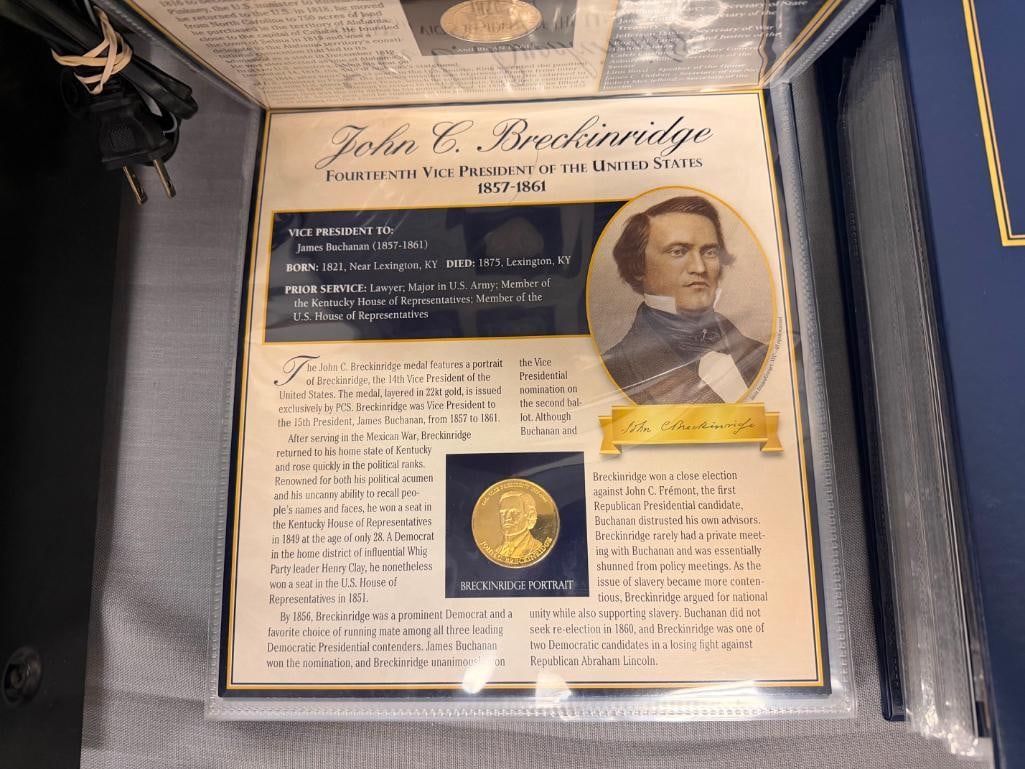 THE UNITED STATES VICE PRESIDENTS MEDAL COLLECTION VOL I & II PCS STAMPS AND COINS - 10