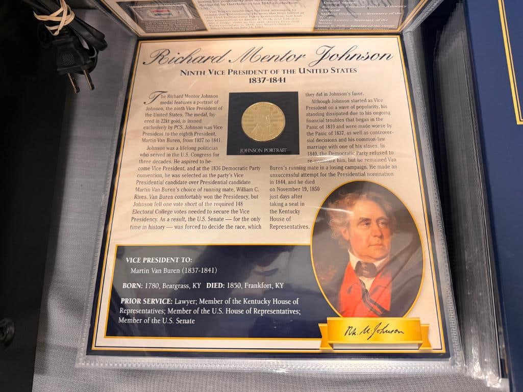 THE UNITED STATES VICE PRESIDENTS MEDAL COLLECTION VOL I & II PCS STAMPS AND COINS - 12