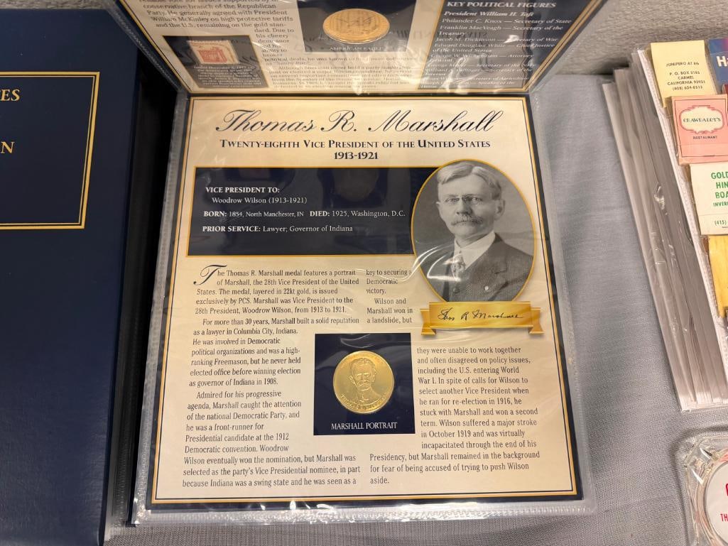 THE UNITED STATES VICE PRESIDENTS MEDAL COLLECTION VOL I & II PCS STAMPS AND COINS - 15
