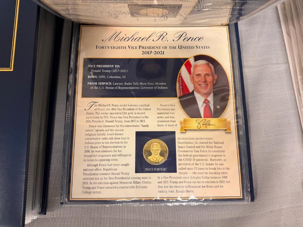 THE UNITED STATES VICE PRESIDENTS MEDAL COLLECTION VOL I & II PCS STAMPS AND COINS - 17
