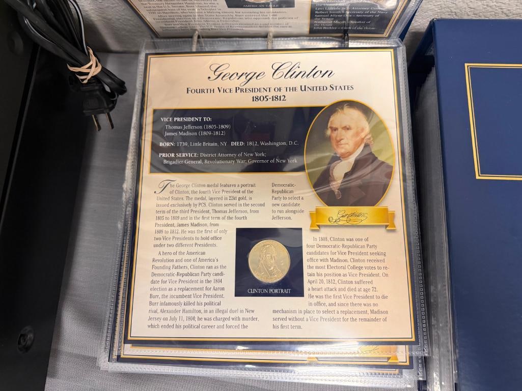 THE UNITED STATES VICE PRESIDENTS MEDAL COLLECTION VOL I & II PCS STAMPS AND COINS - 7