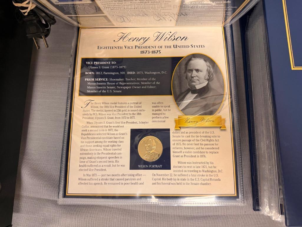 THE UNITED STATES VICE PRESIDENTS MEDAL COLLECTION VOL I & II PCS STAMPS AND COINS - 9